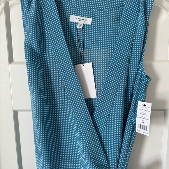 Equipment Maovesa silk Blue Polka Dot wrap dress - Picture 4 of 6